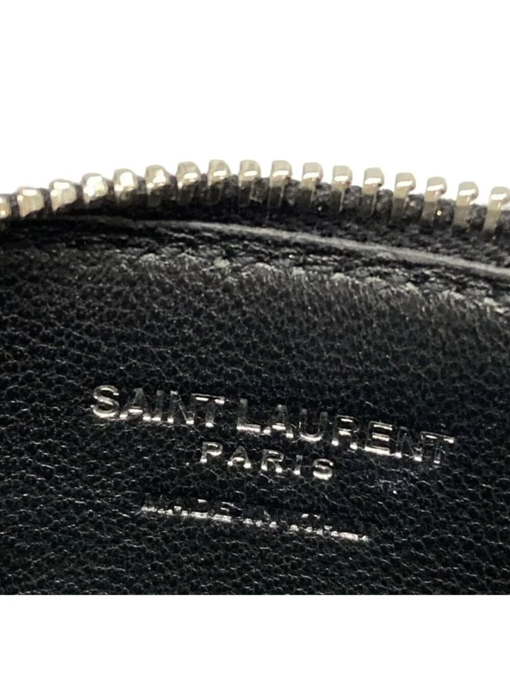 ★SOLD★ Saint Laurent Paris Coin Case Black Fragment Leather - Picture 4 of 6